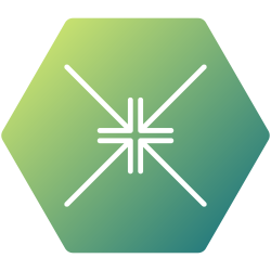 green hexagon shaped target icon
