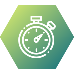 Green hexagon shape stopwatch icon