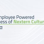 A Nextern website banner features "The Employee Powered Greatness of Nextern Culture" with the Nextern logo