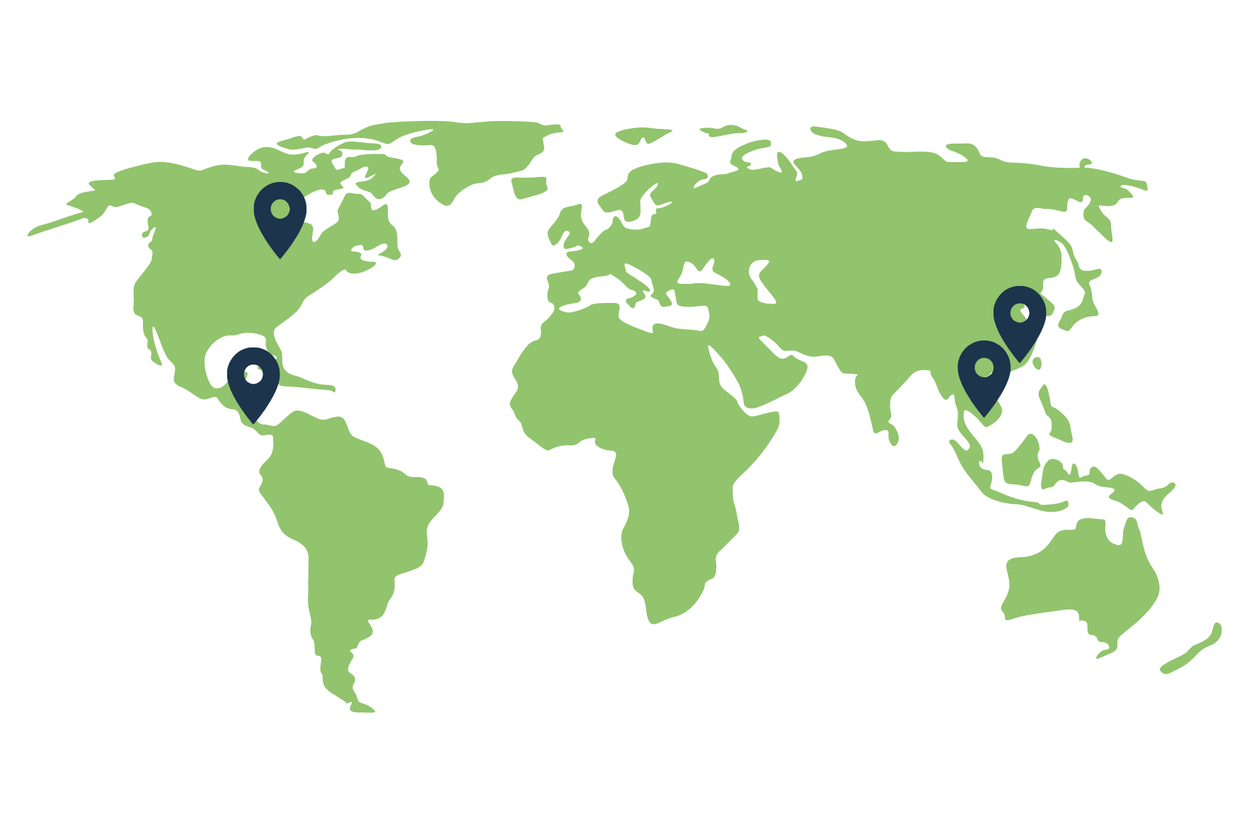 Map of world to display Nextern locations